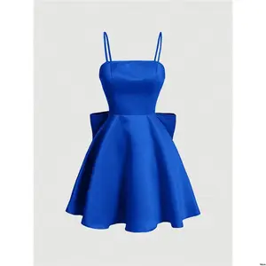 Camisole Decor Bow Back Butterfly Color s Women tiktok MOD Solid Elegant Dress