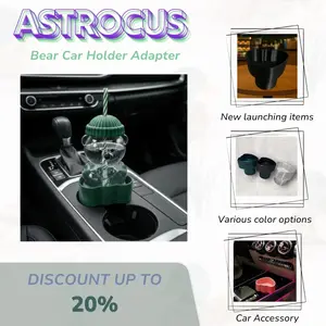 The "Travel Bear" Cup Holder  Unique Expandable Car Accessory | Heartfelt Gift for Adventurers & Travelers | Aesthetic Car Interior Art