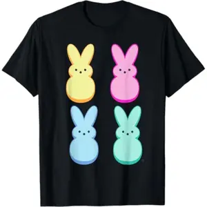 Colorful Easter Bunny Squad TShirt Featuring Sugary Peeps Bunnies