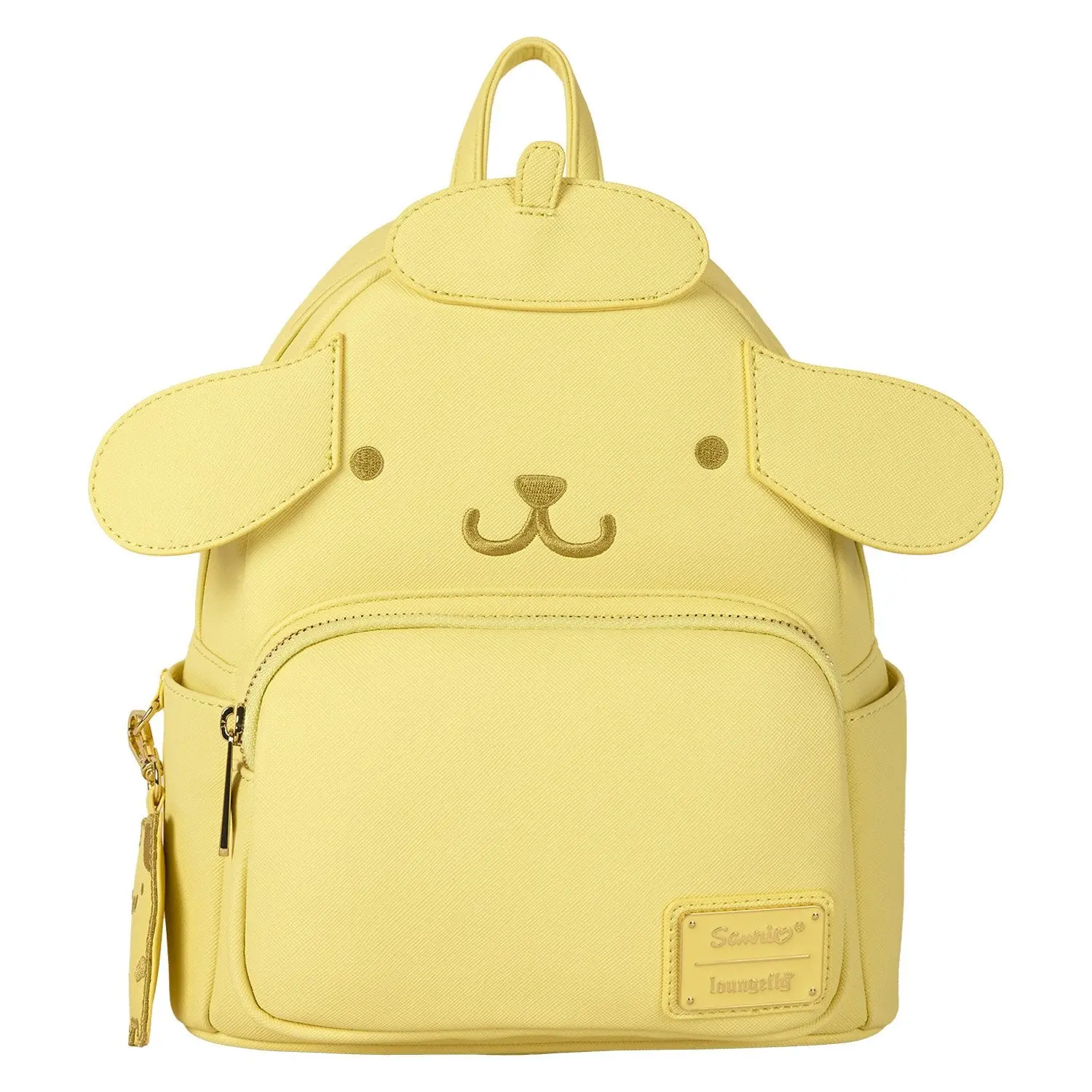 Loungefly Sanrio Pompompurin Monochrome Cosplay Faux Leather Zipper Mini Backpack - Cute Backpack for Adults, 9" w x 10.5" h x 4.5" d, Lightweight Functional Bag with Cute Cosplay Vibe