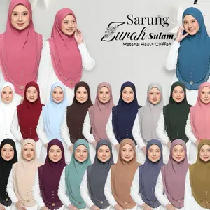 Instant Two-Layer Double Sulami chiffon Hijab with Elegant Design and Adjustable Fit