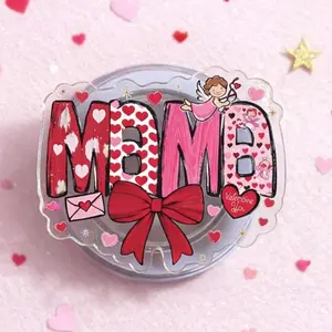 Mama MagSafe Phone Grip, Cute Heart Bow Magnetic PopSocket Stand for iPhone & MagSafe Cases