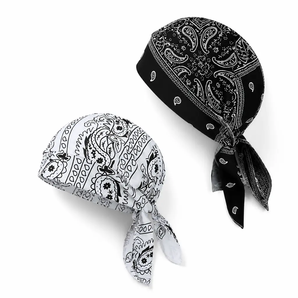 2-Pack Cooling Helmet Liner Caps, Sweat-Absorbent Cooling Beanie for Motorcycle Cycling & Outdoor Riding, Moisture-Wicking Breathable Pirate Head Wraps, Stretchy Adjustable Sports Outdoor Hat, Adjustable Hat, Sports Outdoor Hats, summerwins