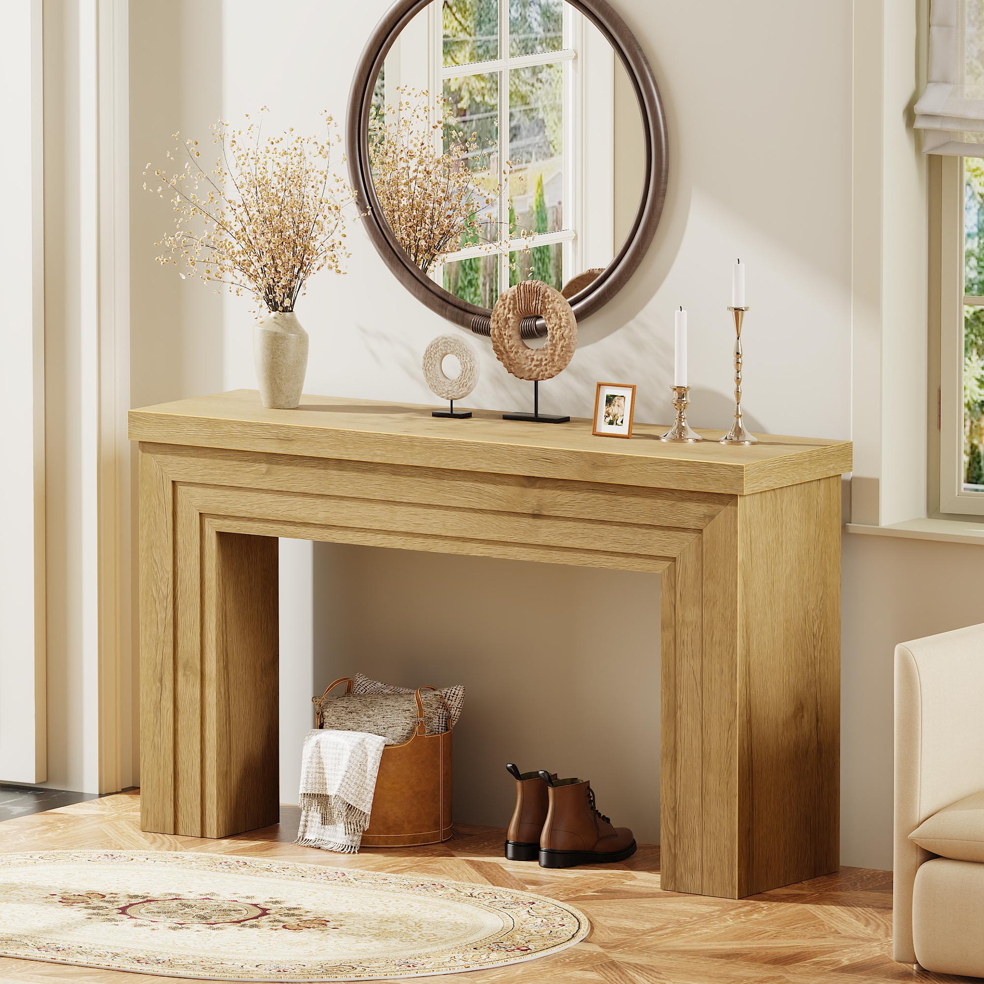 Huuger 54 Inch Entryway Table, Retangular Console Table with Storage, Farmhouse Sofa Table Behind The Couch, Long for Entrance, Hallway, Foyer, Living Room