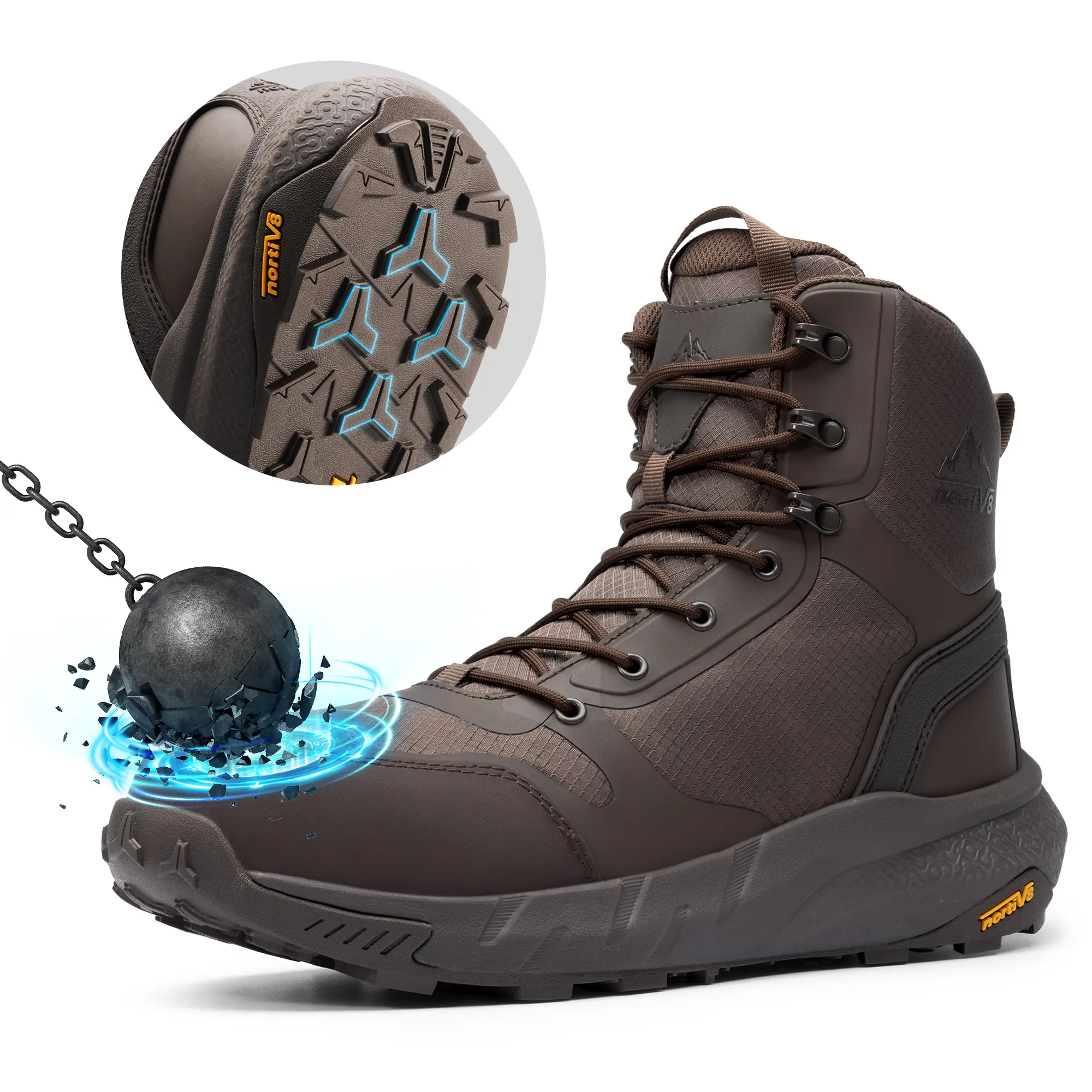 Nebraska（プロフ必読） Nano Composite Toe】NORTIV 8 Men's Composite Toe Work Boots 8