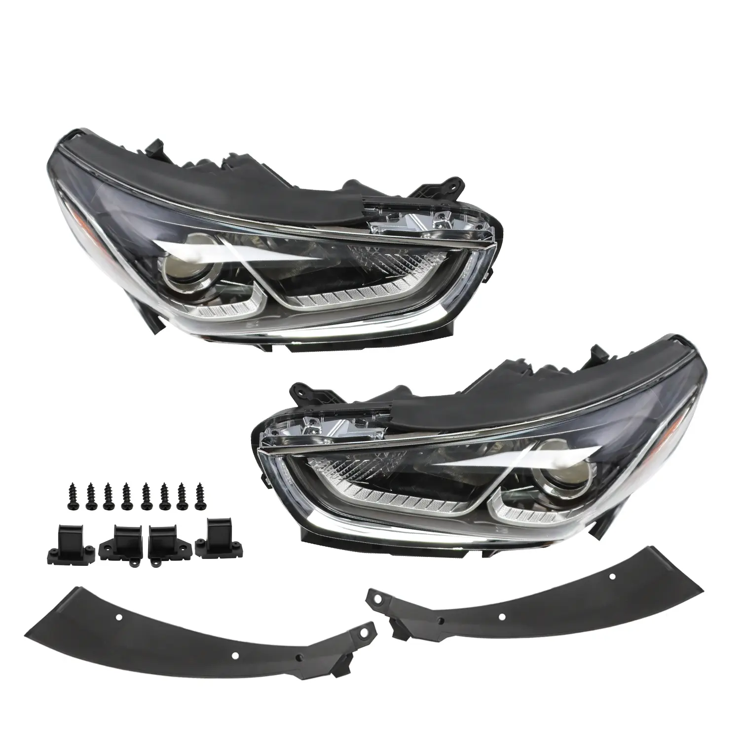 Nakkaa 12V Halogen Automotive Front Headlight Assemblies - 1-Pair Left & Right ABS+PC Lens Replacement Kit, Vehicle-Specific for 2018-2020 Hyundai Sonata, W/ Included Bulbs, Carlights Accessory