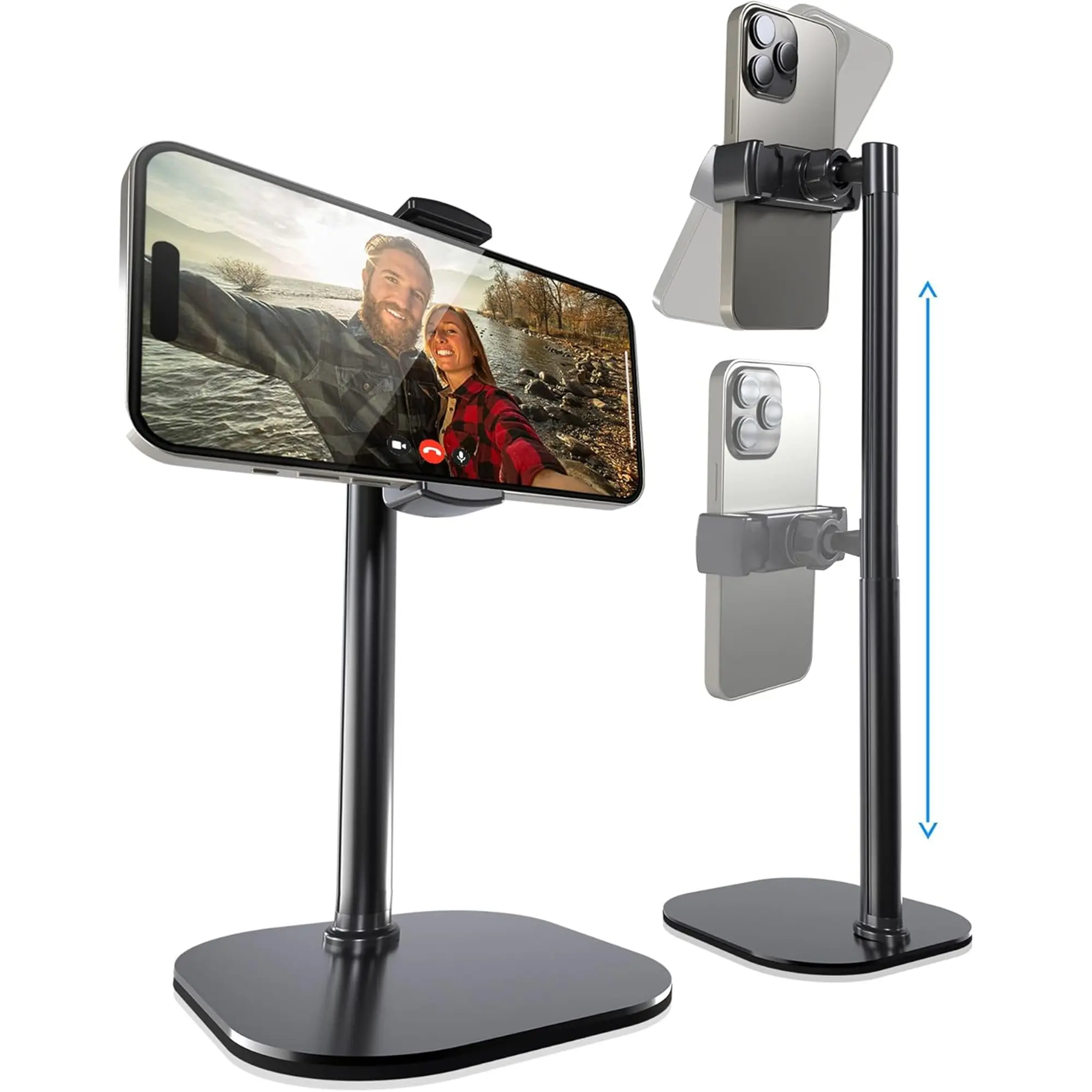 Cooper ChatStand -  Height Adjustable 9-14" Smart phone Holder for Desk Setups, Filming, Video Recording. 360° Rotation & 50° Tilt. Adjustable extendable phone tripod Cellphone mount stand