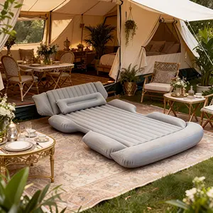 Premium Gray/Black Foldable SUV Trunk Car Inflatable Bed for Travel Outdoor Camping Beach Camping Inflatable Bed Car Beds for Vehicles mattress