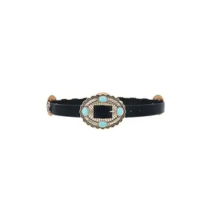 Lovers and Friends Gypsy Buckle Belt in Black & Turquoise