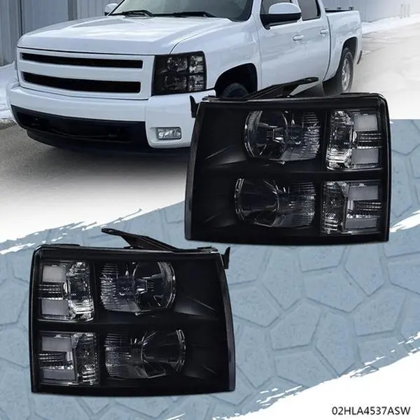CROSSDESIGN Corner Headlight Replacement Lamp Pair Set - Front Light with Cover, Driver+Passenger Fit, Model-Specific Fit Reduces Guesswork, Easy Installation, Compatible with 2007-14 CHEVY SILVERADO 1500,2500HD, Ideal for Night Driving