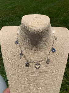 Sweet Silver Charm Necklace