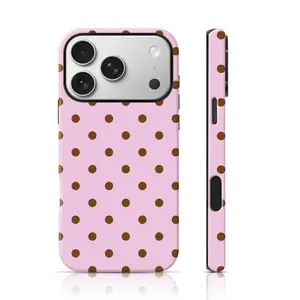 Polka Dot Smartphone Casing, Double-Layer TPU Shockproof Protective Cellphone Cover for iPhone 17 Pro Max/17 Pro/16 Pro/15 Pro Max/15/14/13/12 Max & All S25 Ultra Models, Multiple Colors, Handheld Phone Accessories
