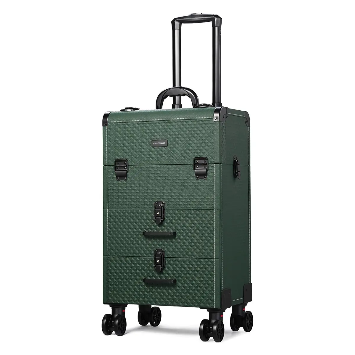 Byootique Rolling Makeup Case with Drawers Nail Organizer