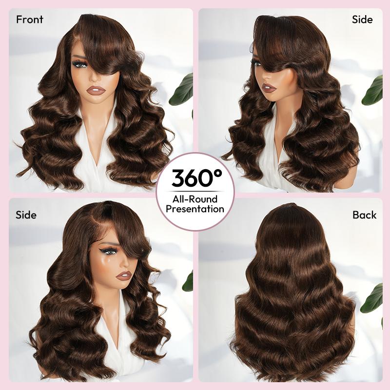 West Kiss 250% Density Right Side Part Glueless LayerCut Wig 6x8 Lace Closure Wig Body Wave Pre Cut Pre Bleached Ready Go Wigs