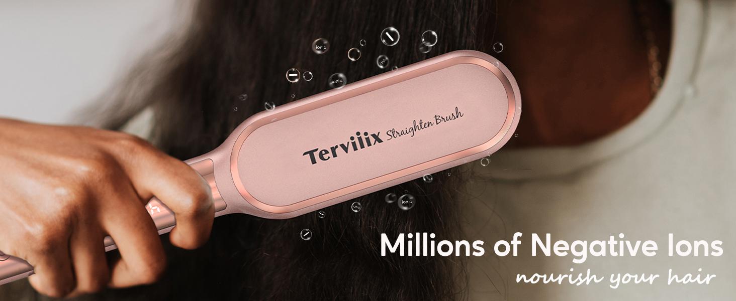 Terviiix Frizz Buster Ionic Hair Straightening Brush - Smooth Hair in Seconds, 450°F in 20S, 13 Heat Settings Adjustable Terviiix Frizz Buster Ionic Hair Straightening Brush - Smooth Hair in Seconds, 450°F in 20S, 13 Heat Settings Adjustable