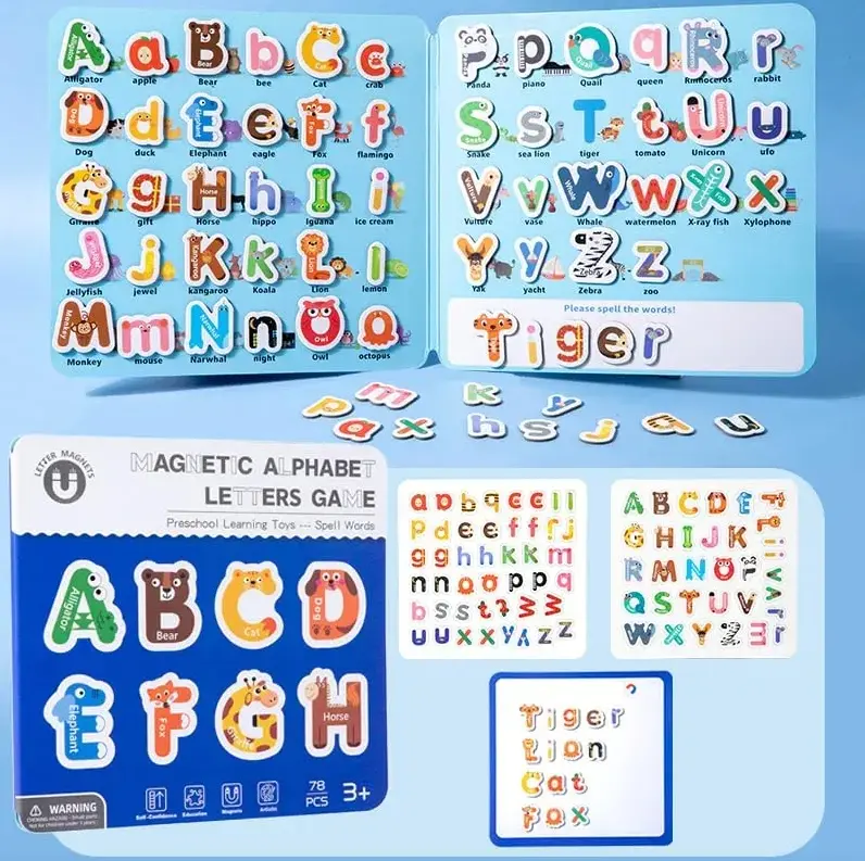 Magnetic Alphabet Letters - Unisex Animal-Themed Uppercase Learning Magnets, Bright Colorful Educational Toy for 3+ Years Child, Encourages Early Literacy, Perfect Party Bag Gift for Birthdays & Special Occasions, Animal-Themed Designs, Kids Toddlers