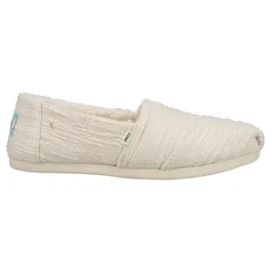 TOMS Womens Alpargata Cozy Slip On Flats Casual - Off White