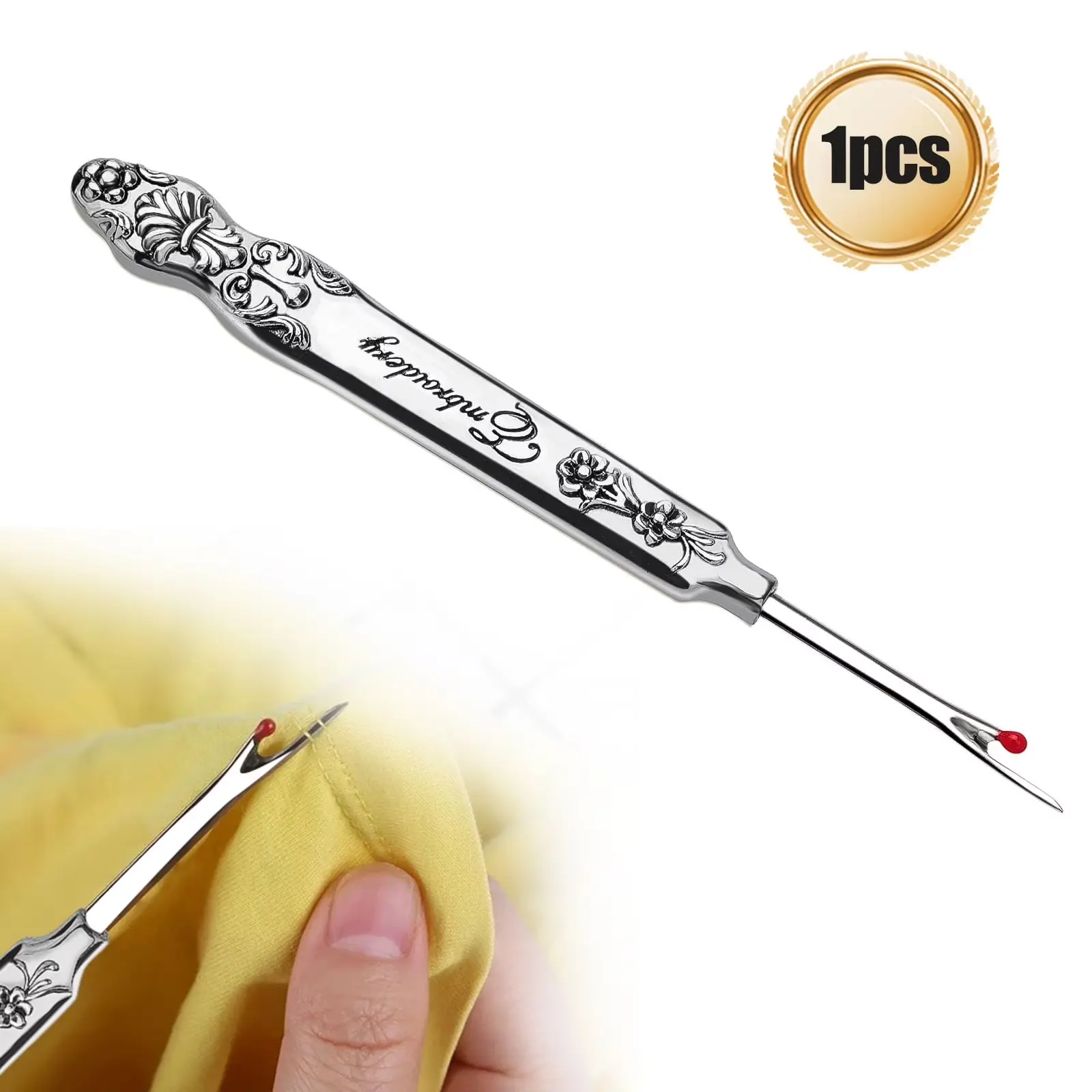 European Vintage Metal Body Seam Ripper - Sewing Tools, Crafting Sewing Tools, Sewing Accessories and Supplies with Carved Handle, Multipurpose for Knitting Quilting, Gift for DIY Craft Lovers