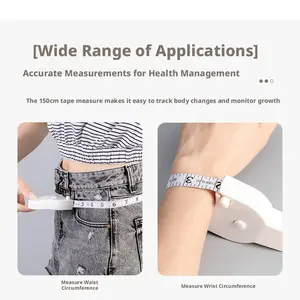 60 Inch Auto-Retractable Body Tape Measure | Fitness Tool for Waist, Hip, Bust & Arms | White, Easy to Use & Durable