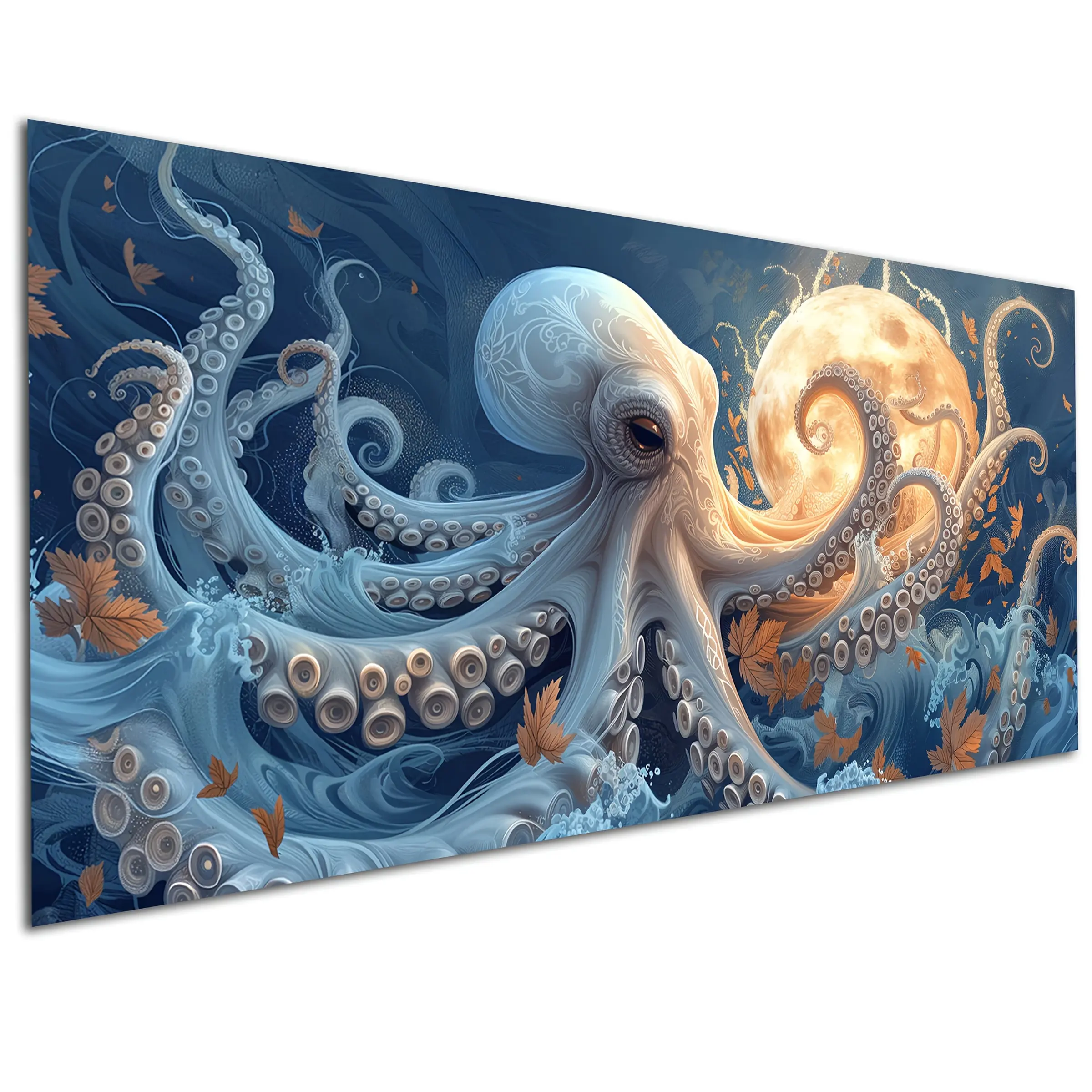 Large Size,Octopus Moon Diamond Art Kits For Adults, Diamond Painting Kits, Full Round Diamond Mosiac Kits For Adults, Diy Handicrafts For Home Office Decor, 32x16 Inch,back to school