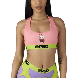 PSD Womens SpongeBob SquarePants Racerback Sports Bras - Comfortable, Breathable, Ultra-light Fabric