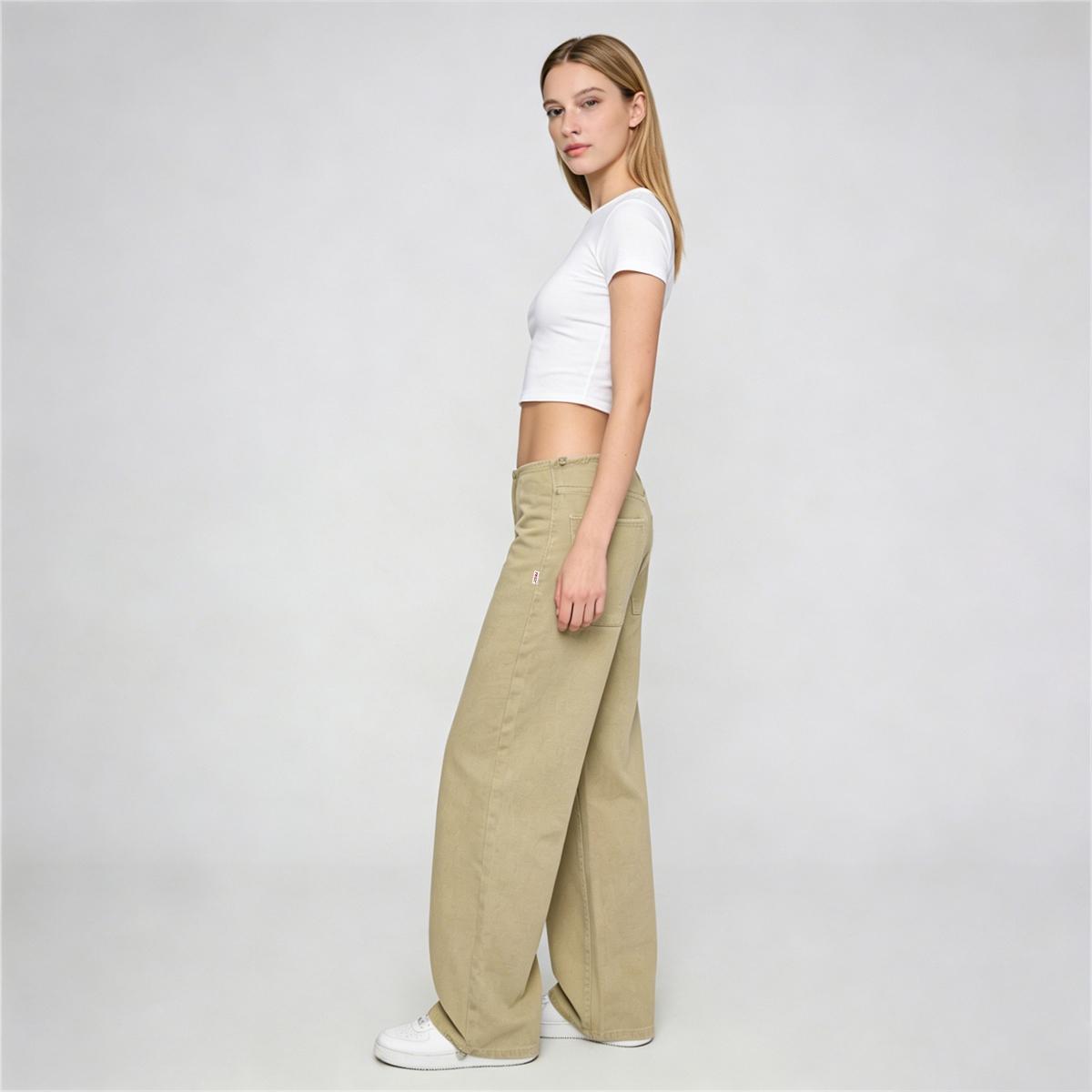 Pwest NYC Low-Rise Wide-Leg Jeans — Adjustable Drawstring Waistband/Hem, Relaxed Straight Cut, Decade Jeans, Super Low Rise, Soft Daily Wear-Spring Summer Bottom Trouser,back to school,back to school haul