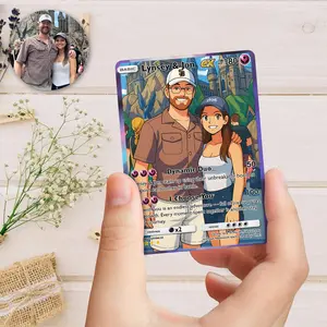 Personalized Pokemon Couple Card, Custom Photo Anime Wedding Card, Anniversary Birthday Gift, Gift for Him, Gift for Her, Custom Card Anniversary