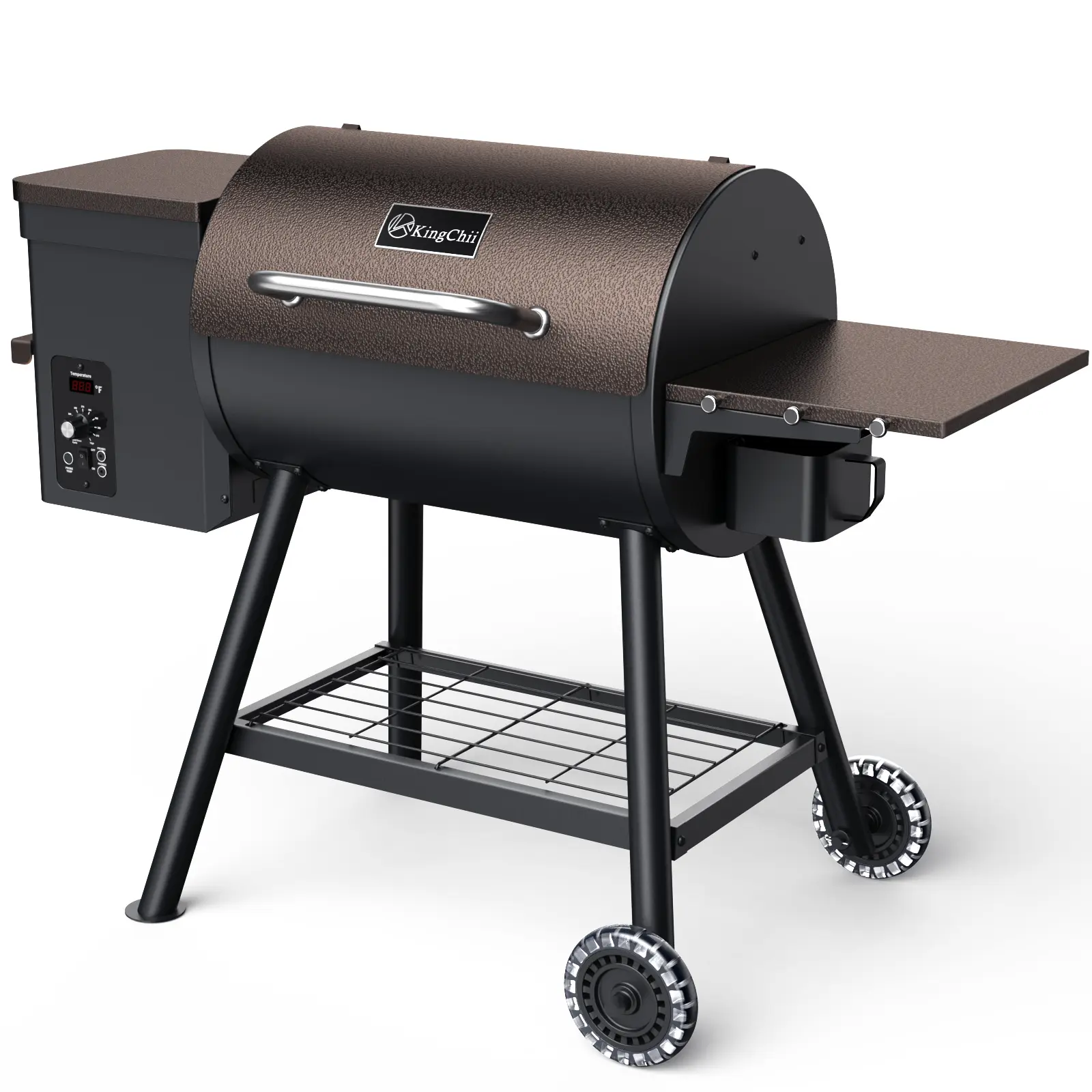 KingChii HWPG 456D-WR Modern Pellet Grill Smoker with PID Temperature Control, Brown Rack, Oil Set - Outdoor Barbecue Smoker, Wood-Fired Portable Barbecues for Patio Camping,back to school,back to school haul