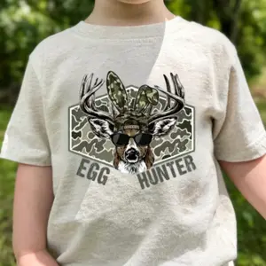 Egg Hunter Camo Easter Shirts, Boy T-shirt, Easter Gift, Grandson Easter Gift - Cute Easter, Easter Shirt, Happy Easter, Youth clothing Casual Graphic Apparel, For son and daughter, Holiday Clothing
