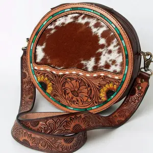 American  Darling genuine leather and cowhide canteen purse