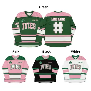 [Custom Any Request] AKA Pink & Green Custom Hockey Jersey - Sorority-Inspired Personalized Sportswear