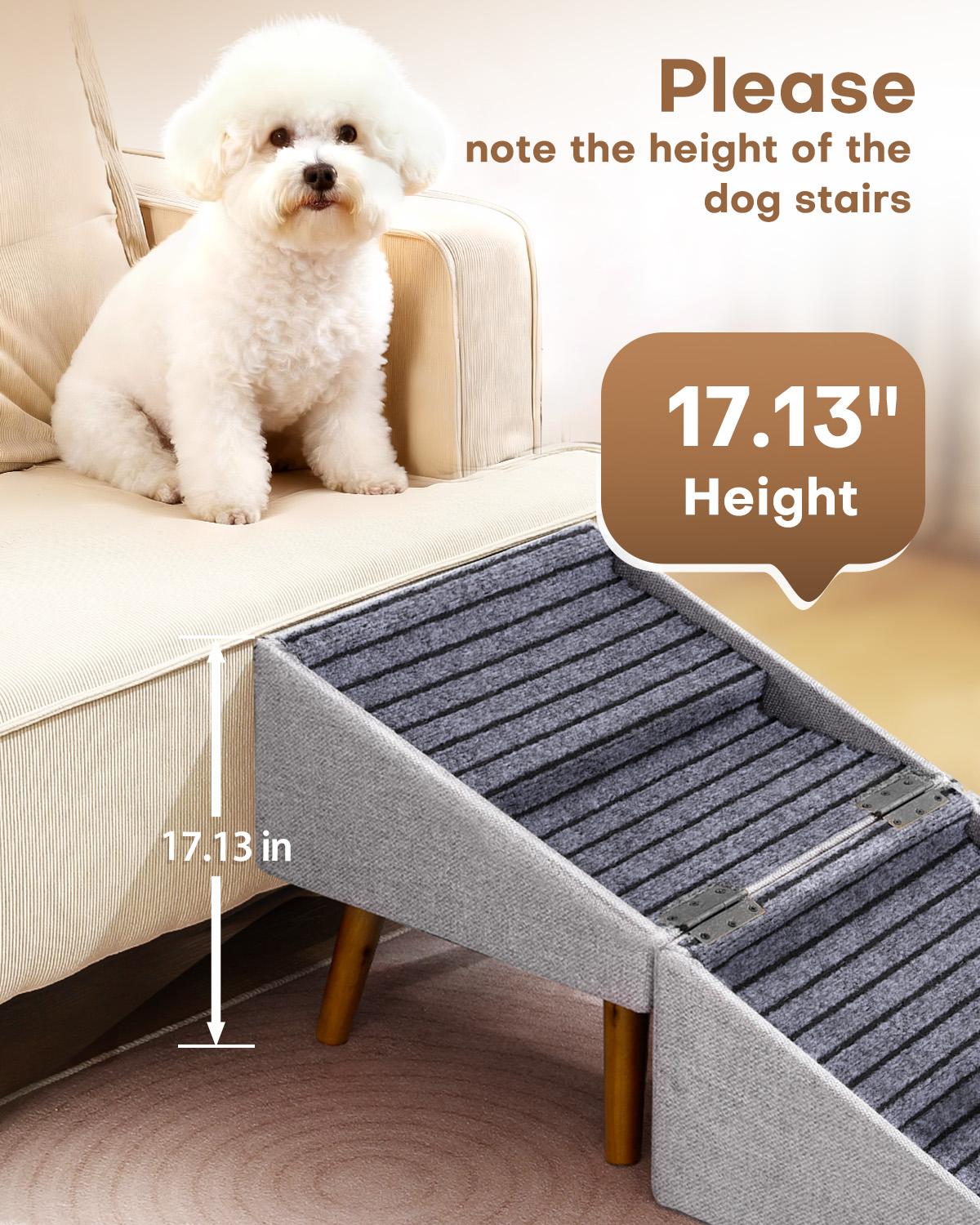 Prevent IVDD | 17'' Tall Dog Ramp Ottoman for Couch | Pet Stairs Steps for Small Dogs | Protect Dog's Joints | for Senior Injured Dogs, Dachshund,Chihuahua,Bulldog Prevent IVDD | 17'' Tall Dog Ramp Ottoman for Couch | Pet Stairs Steps for Small Dogs | Protect Dog's Joints | for Senior Injured Dogs, Dachshund,Chihuahua,Bulldog