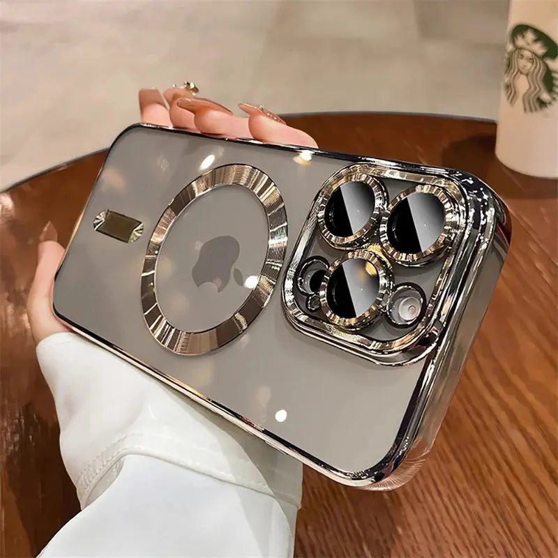 New Official Desert Gold Phone Case For iPhone 17Air 17 16 15 14 13 12 11 Pro Max Plus Clear Magsafe Magnetic Lens Protect Soft Cover Wireless Charging
