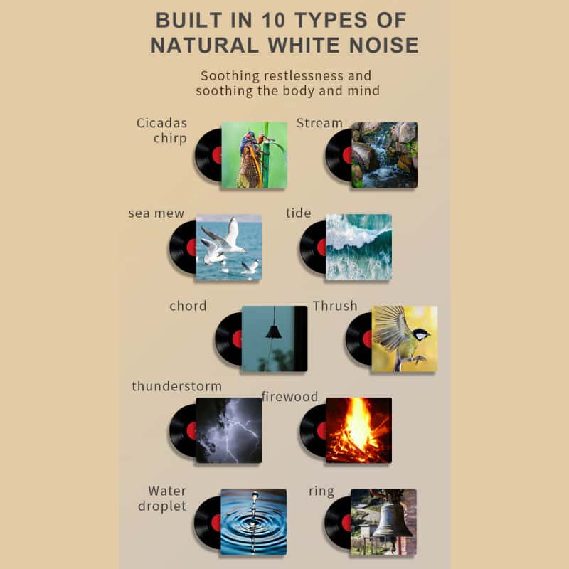 Portable White Noise Sleep Aid Machine, USB Rechargeable Night Light with 9 Soothing Sounds, Sleep Aid Lamp for Home Bedroom, Nightlight for Bedroom-MM Portable White Noise Sleep Aid Machine, USB Rechargeable Night Light with 9 Soothing Sounds, Sleep Aid Lamp for Home Bedroom, Nightlight for Bedroom-MM