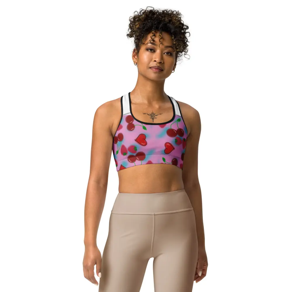 Women's Cotton Candy Polyester Sports Bra - Supportive Racerback, Scoop Neckline, Moisture-Wicking, Breathable, Wide Band, Bias Binding, Workout Daily Wear Best for A-C Cups