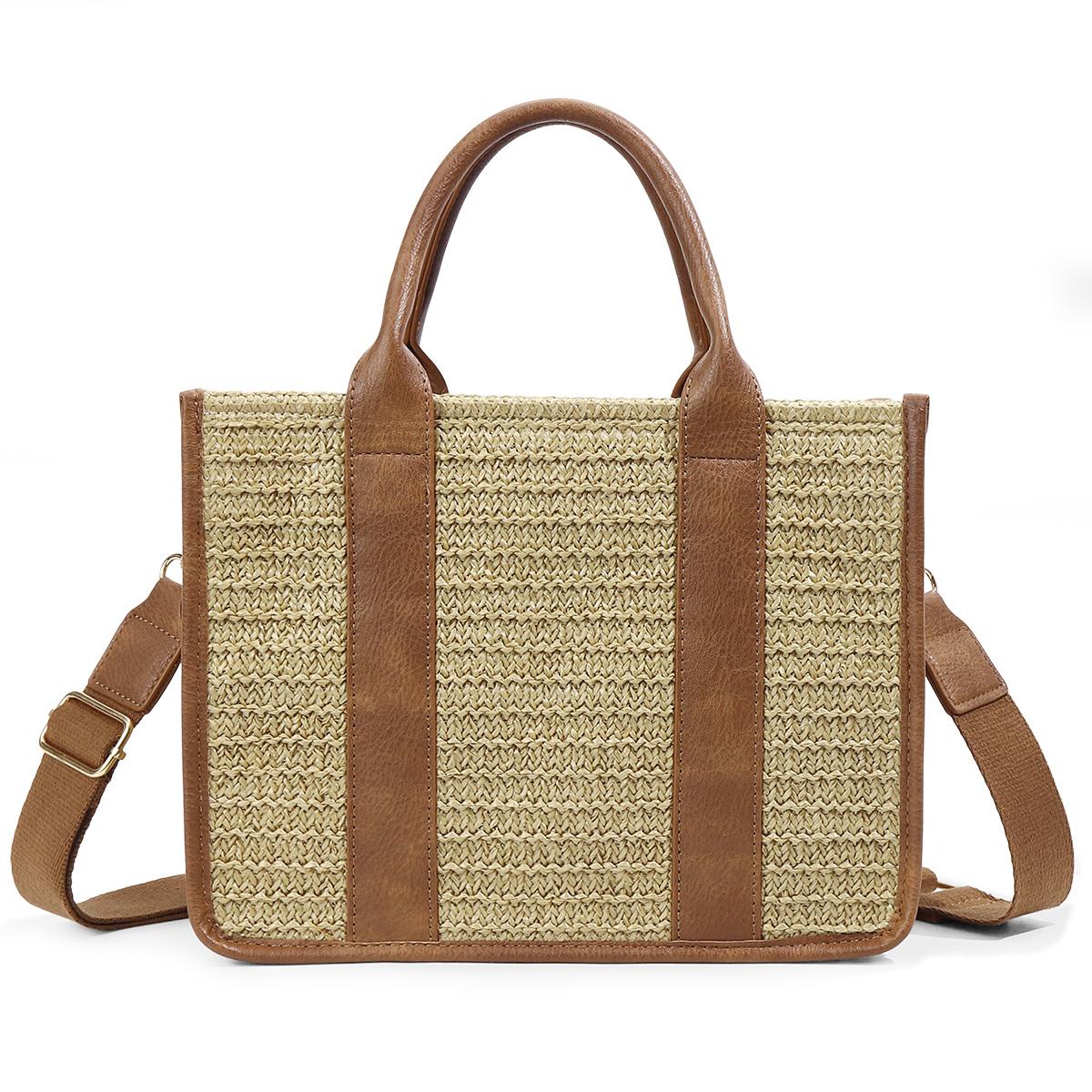 Checkered Crossbody Bag, Canvas Work Tote, Black and White Purse, Casual Tote Handbags for Work & Travel