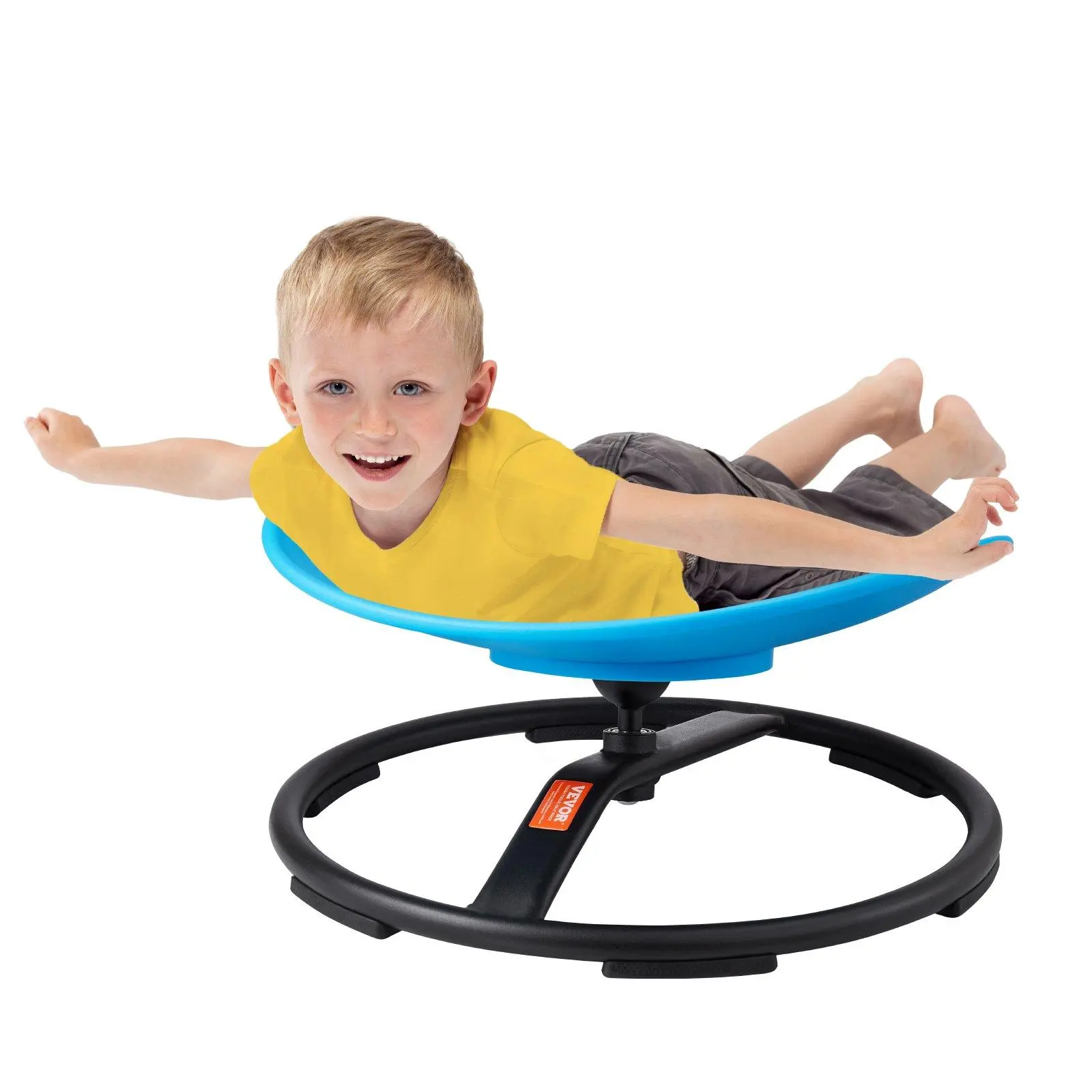 【FathersDayGift】VEVOR Kids Swivel Chair, 220 LBS Capacity, Sensory Spinning Chair, Autistic Kids Sensory Toy Chair with Non-Slip Metal Base, Toddler Sit and Spin Chair for Coordination Balance Focus Training Blue
