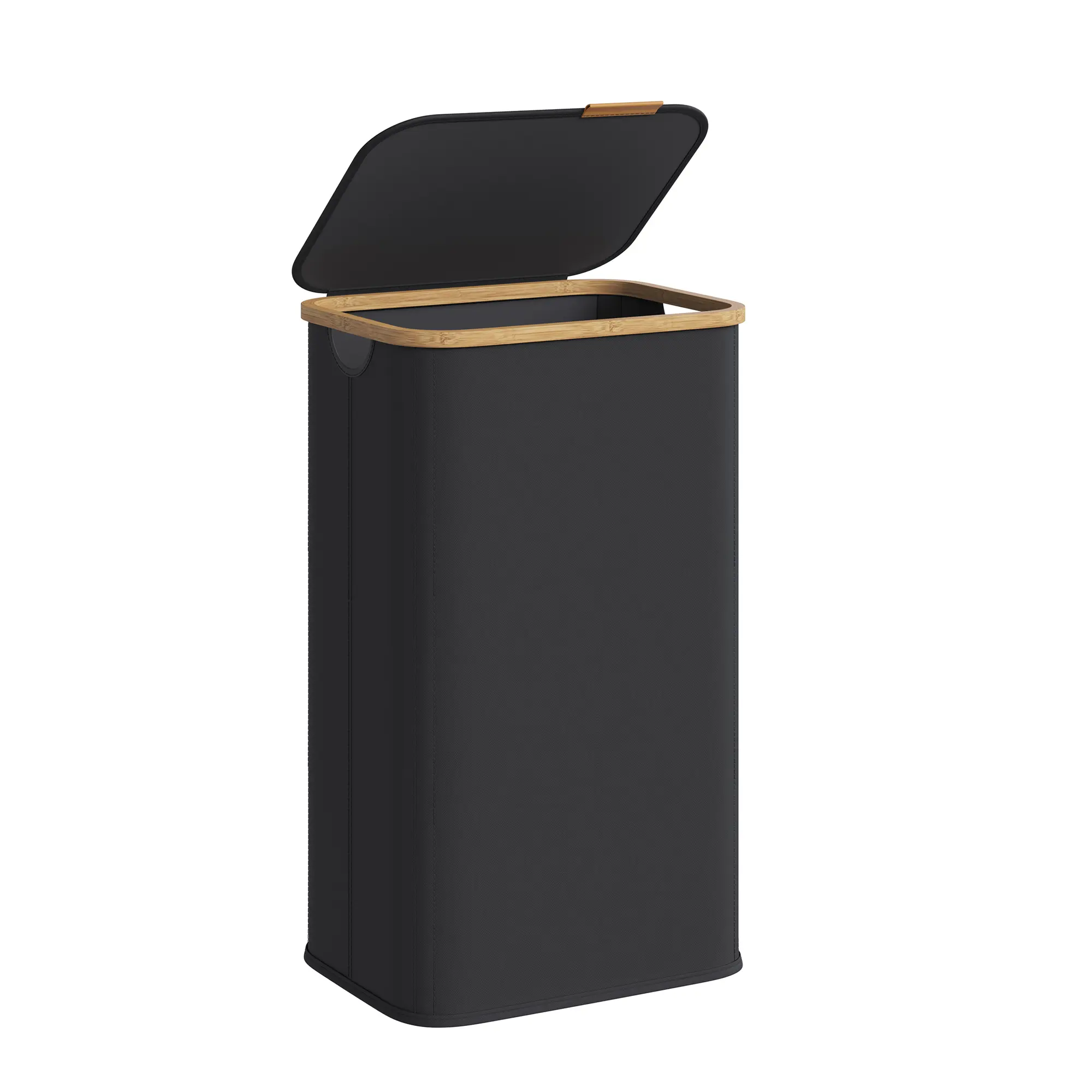 SONGMICS Laundry Hamper, Laundry Basket with Lid, Foldable Storage Basket, Bamboo Frame, for Bedroom, Living Room, Oxford Fabric, 26.4 Gal. (100 L)