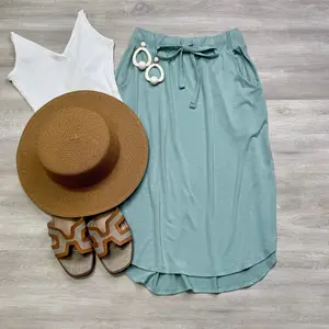 Spring Summer Tulip Pocket Skirt