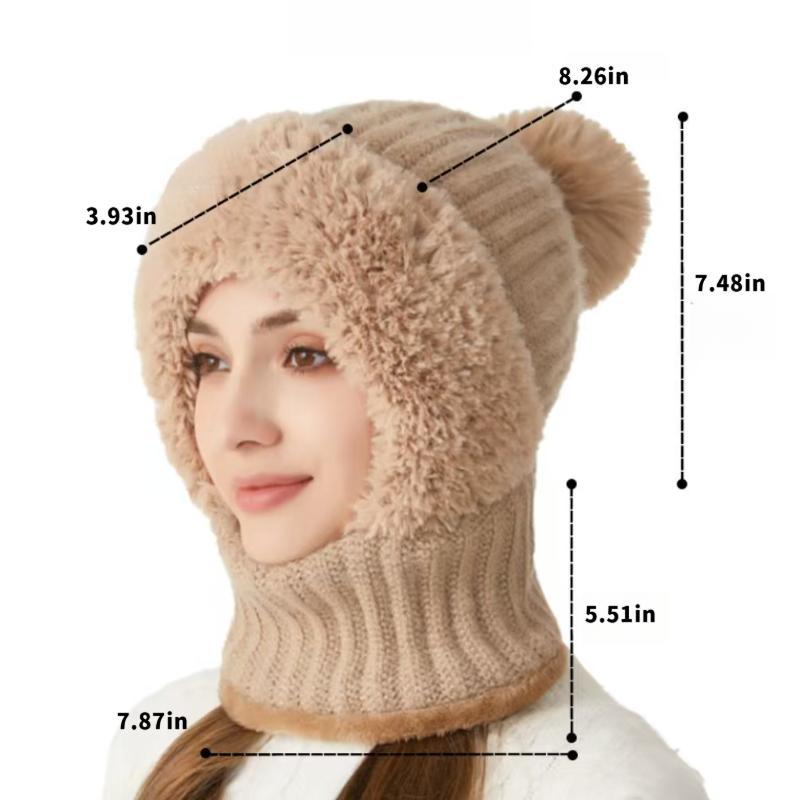Knitted Face Mask Hat & Scarf - Anti-Cold Windproof Winter Accessory for Fashionable Outfits - Versatile Warmth Protection for Chilly Days