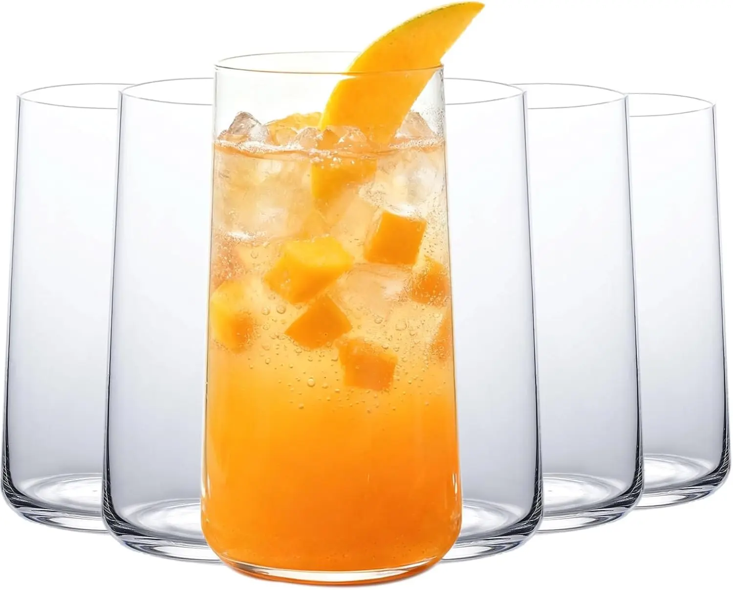 Water Glasses Set of 6, 18.3 oz Large Drinking Glasses Glassware,Thin Highball Glasses, Clear Crystal Tall Glass Cups for Water, Juice, Drinks, and Cocktails, Daily Use Drinkware