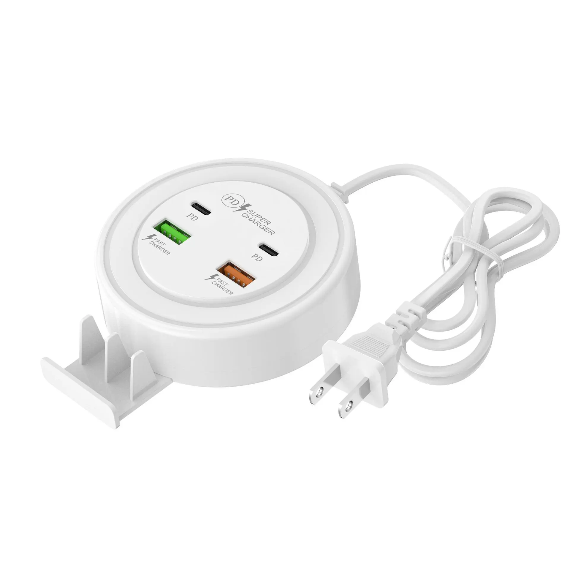 Desktop Charging Station Multiport Fast Desktop Charging Hub, 2 PD Type C 2 USB for Phone/Tablet for iPhone/iPad/Samsung/Google Pixel/LG