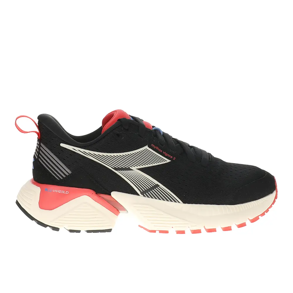 diadora Womens Mythos Blushield Vigore 2 Running Sneakers Shoes - Black, Pink