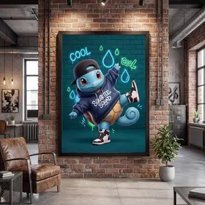 Streetwear Art – Neon Graffiti Poster, Japanese Tapestry Style Anime Poster, Printable Wall Art