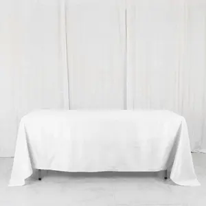 Polyester Rectangle Tablecloth 72"x120" White with Wrinkle-Resistant Finish - Reusable and Polished Table Cover for Weddings & Events