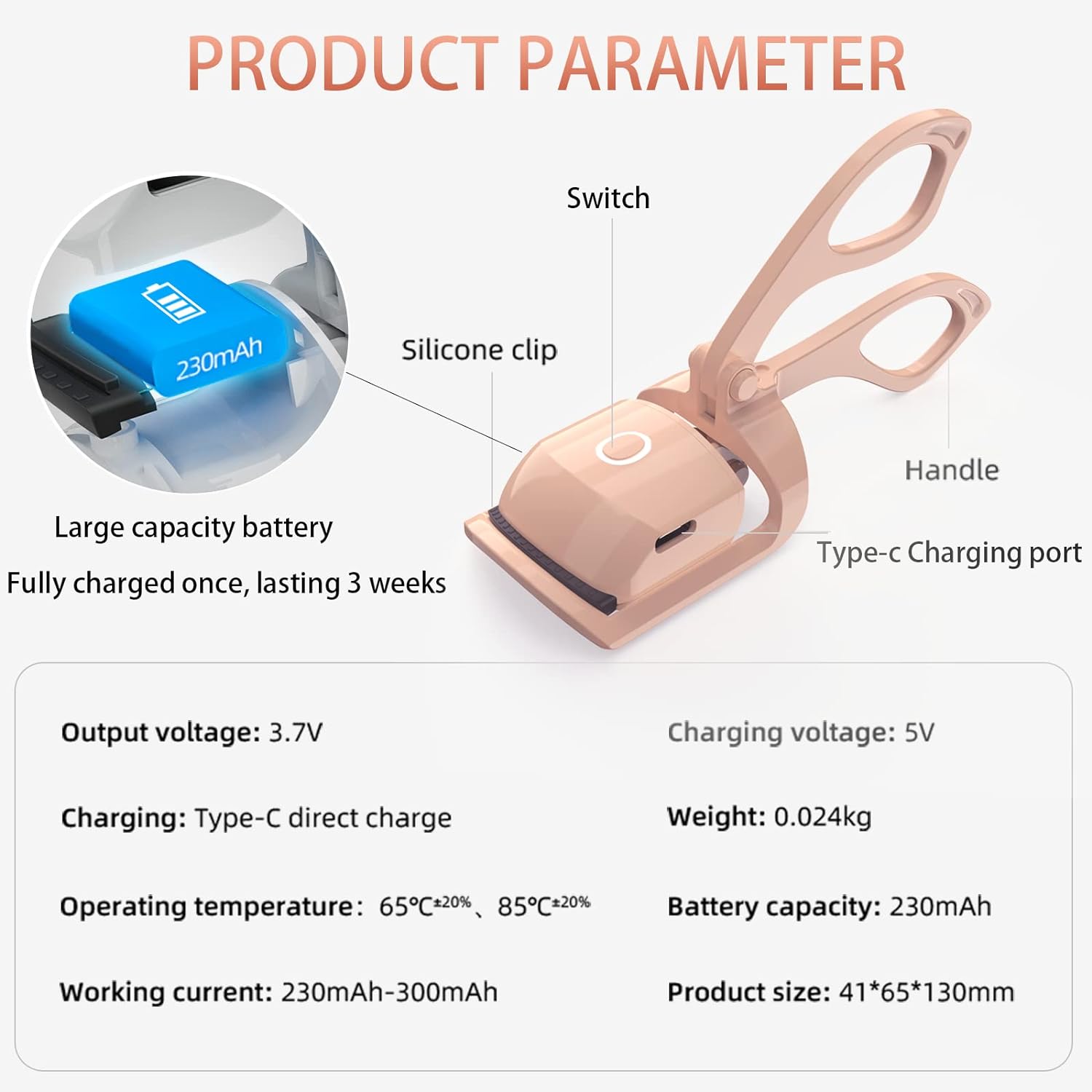 Heated Eyelash Curlers,Rechargeable Electric Eyelash Curler,Heated Lash Curler,Handheld Eyelash Heated Curler,2 Heating Modes with Sensing Heating Silicone Pad(Pink) Compact Cosmetic