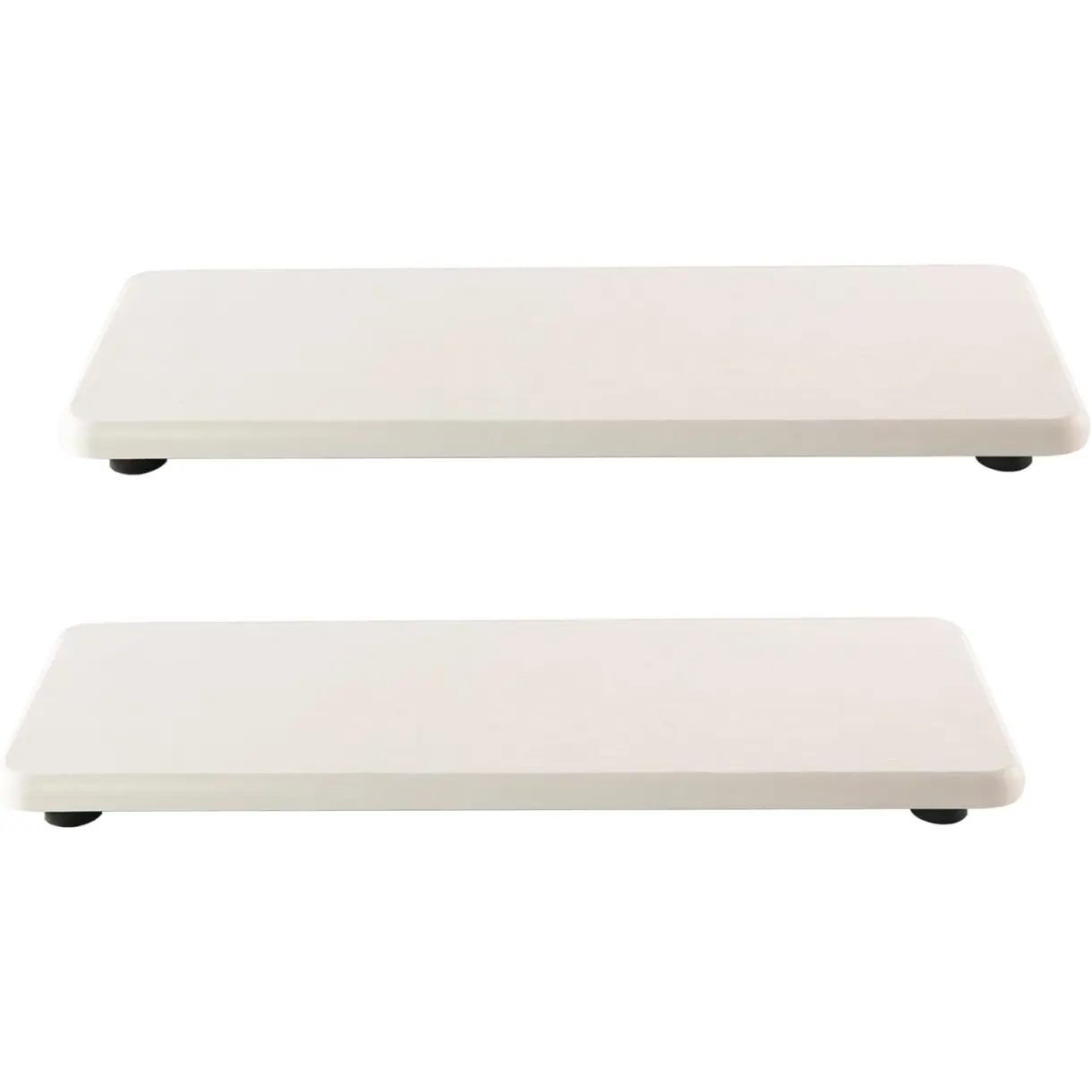 2 Pcs Water Absorbing Stone Trays, Kitchen/Bathroom Sink Soap Dish, Diatomite Tray Used for Hand Soap & Cosmetic Bottles in The Modern Home, 3.15" W x 8.7" L, White