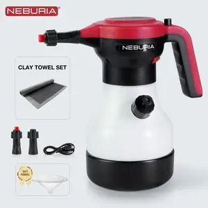 NEBURIA Electric Foam Sprayer Clay Towel Kit,Rechargeable High Pressure Foam Cannon with Volcanic Clay Cloth,Scratch-Free Paint Decontamination,Smart Pressure Control,Cordless Auto Detailing Cleaner for Car Exterior
