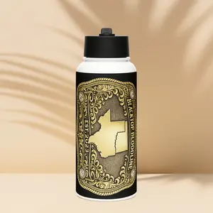 Gold Buckle — Stainless Steel Water Bottle with Straw