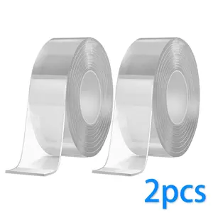 Nano Tape Transparent Reusable Waterproof Tapes Heat Resistant for Bathroom Home Decor Ultra Strong Double Sided Adhesive PET Material